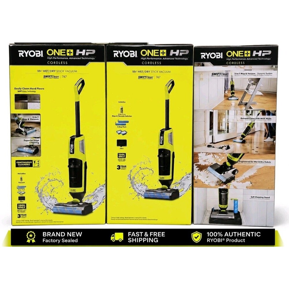 RYOBI (PBLSV747B) 18V Brushless Cordless Wet/Dry Stick Vacuum (tool only) New!!!